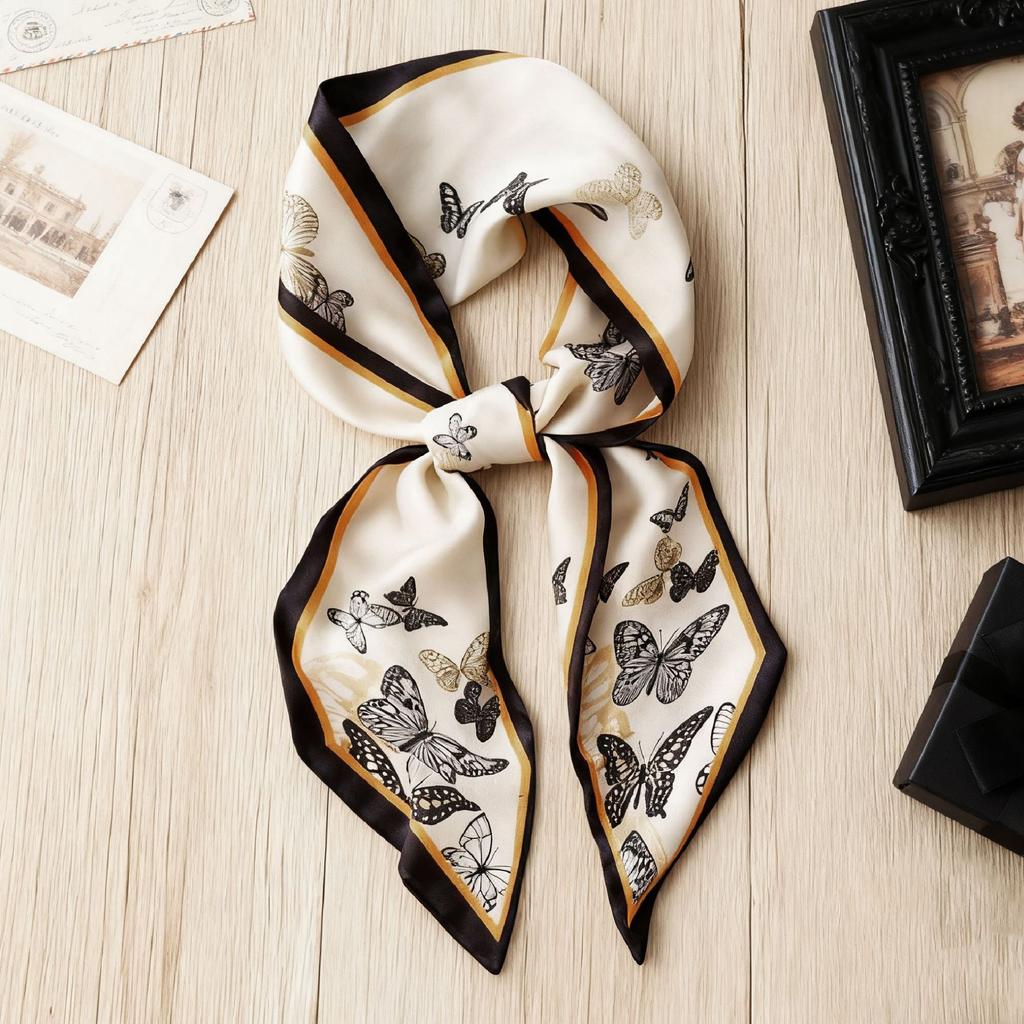 Spring and Autumn Thin and narrow long silk scarves Women's Korean version Summer decoration with shirts, suits, scarves, headbands, streamers, tied b