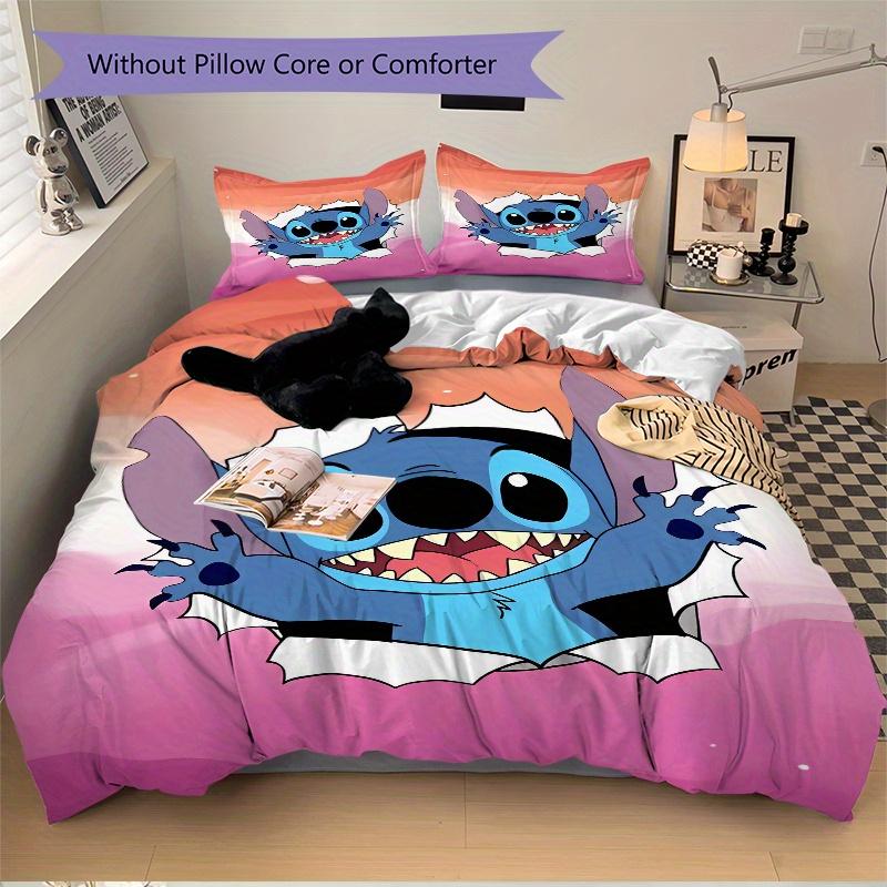 3pcs Stitch Bedding Set, 1 Soft Quilt Cover + 2 Pillowcases, Machine Washable, Suitable for All Seasons, Perfect Gift for Family and Friends