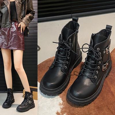 Британские ботинки Мартин женские одинарные ботинки 2025 осень новые модные тонкие универсальные на толстой подошве на толстом каблуке женские короткие ботинки