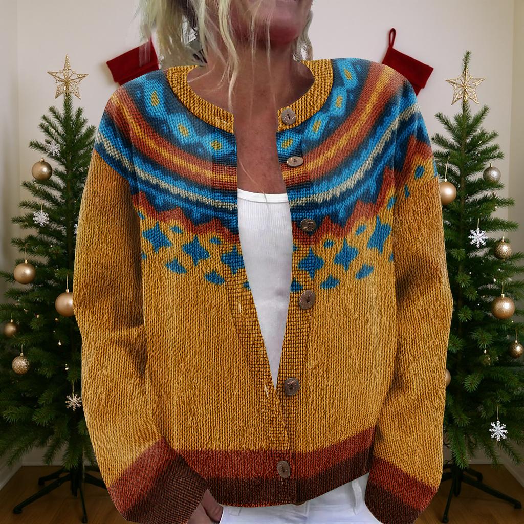 Женский рождественский свитер Милый забавный рождественский свитер Осень и зима Свитер с длинным рукавом вязаный