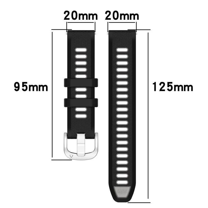 20 мм силиконовый ремешок для Garmin Forerunner 165 245 645 Music Venu 2 SQ2 Plus Vivoactive 6 5 3 Samrt Watch Bracelet Case Watchband