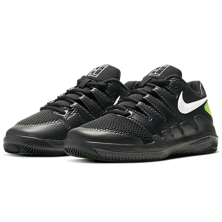 Nike Court Vapor X GS Черные Вольт Детские Кроссовки Белые AR8851-009