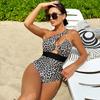Женская мода сексуальный цельный мягкий купальник бикини с вырезом леопардовый монокини одно плечо горячий источник купальники с открытой спиной купальный костюм