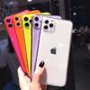 Neon Fluorescent Solid Color Phone Case For Apple Iphone 17 16 15 13 12 11 Pro MAX 14 X XR XS 8 7 Plus Soft IMD Case Clear Phone Back Cover