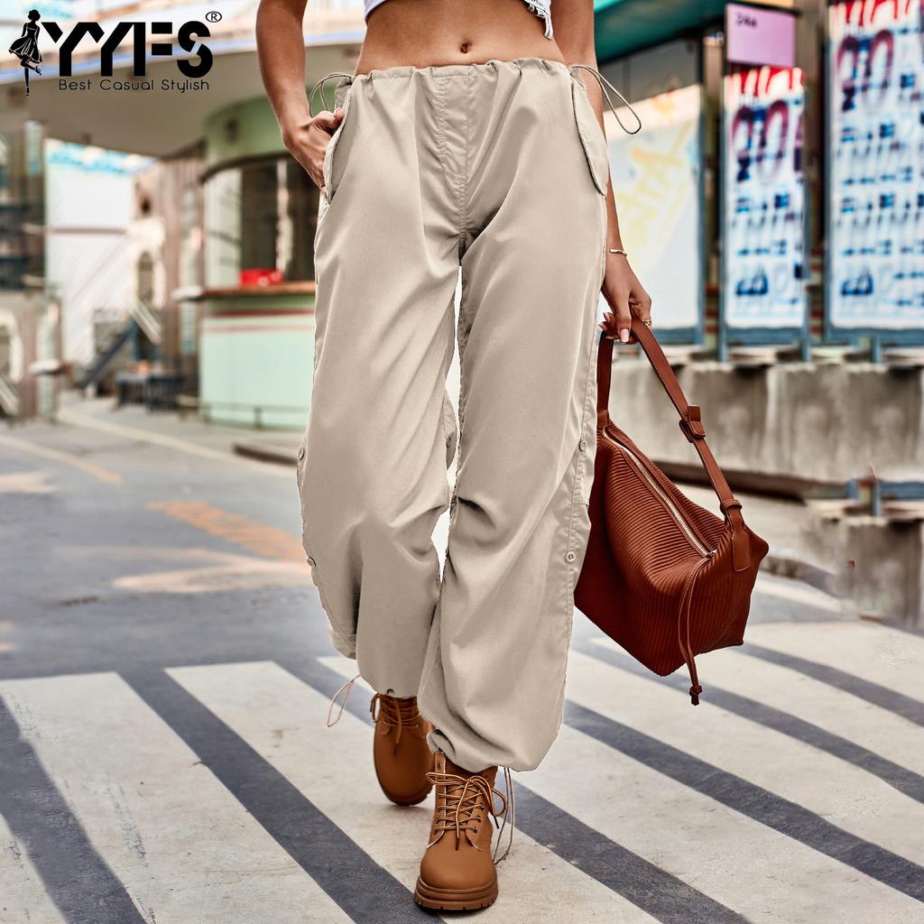 YYFS Women's Fashion Casual Solid Color Print Loose Trousers Pants & Capris