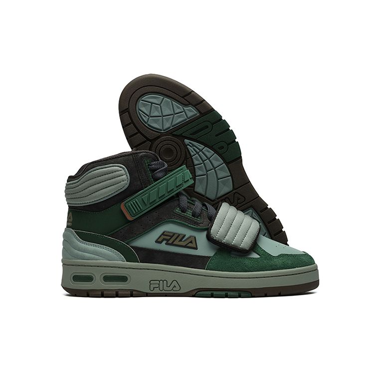 White Mountain X Fila Fusion Teratach Mid Top Ретро Баскетбольные Кроссовки Мужские кроссовка Айсберг-Зеленый T12M219111FIP