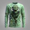 Men's Long Sleeve T-Shirt 3D Print Horror Zombie Breaking Through Shirt Halloween Scary Crew Neck Street Fashion Tops