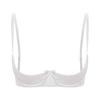 Women Sexy See Through Satin Half Cup Bralette Padded Underwire Shelf Bra Tops
