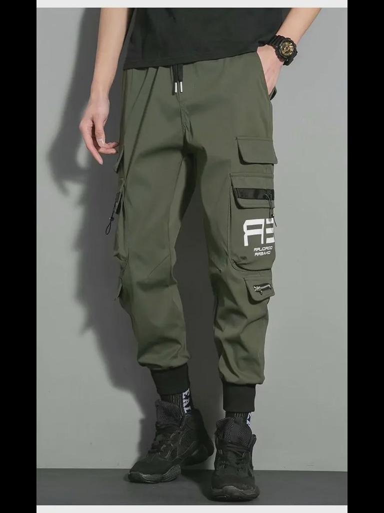 Мужской зимний комбинезон из утолщенного бархата - износостойкий, свободный крой, многокарманные рабочие брюки с манжетами