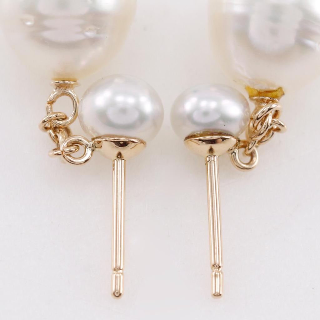 Pearl Piercing K18 yellow gold/Pearl 4.0g Women Used