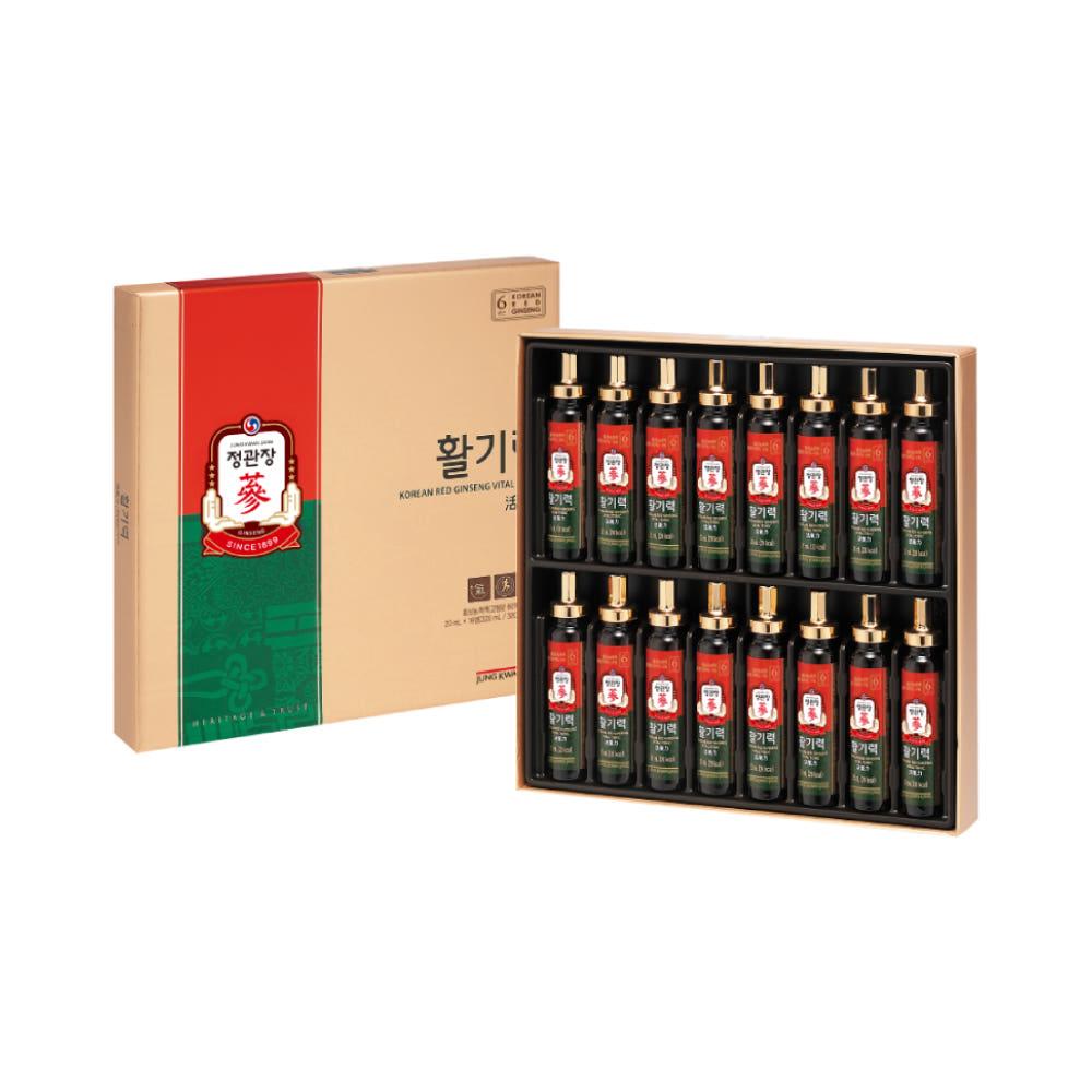Jung Kwan Jang Hwal Gi Ruk Red Ginseng Vitality Drink 20ml x 16 Bottles - Energy Care, Korean