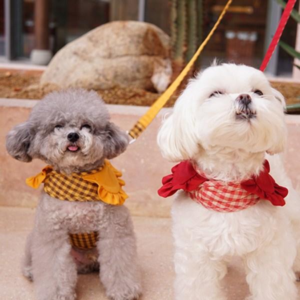 Dog Boutique Dog Frill Harness Leash Set Chest Strap Walking Supplies, Red