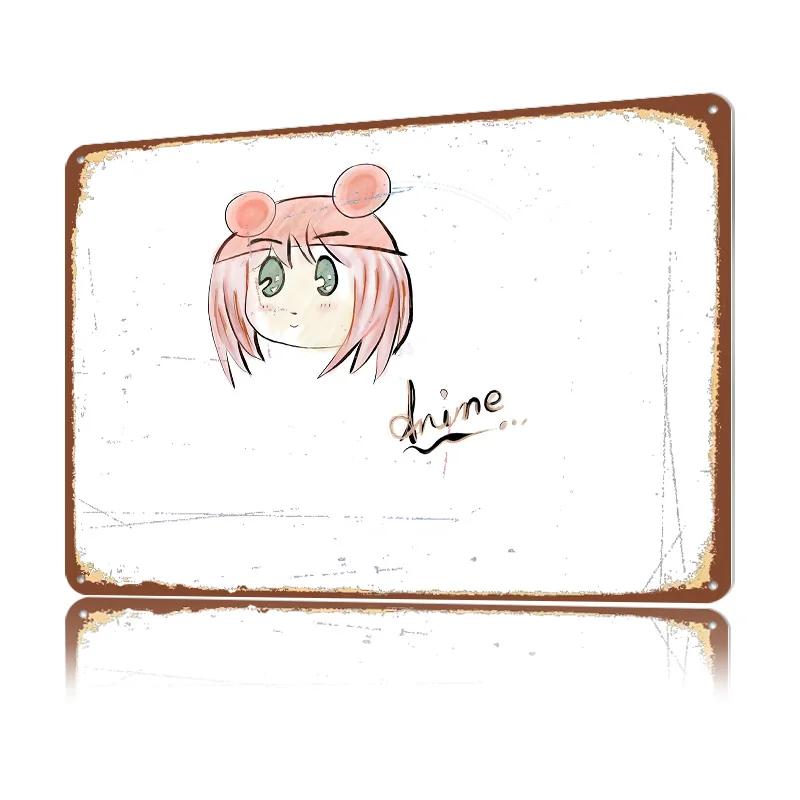 Anime Poster Retro D Printed Metal Signs Customized Wall Hanging Gift for Gaming Room Decoration Cozy Home Decorations House