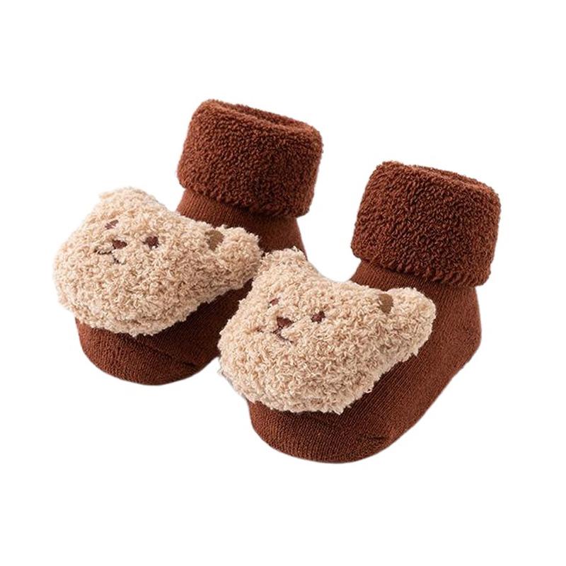 Bear Baby Winter Socks Anti Slip Thicken Newborn Socks for Girls Boys Cotton Toddler Floor Socks Infant Kids Accessories 0-3Y