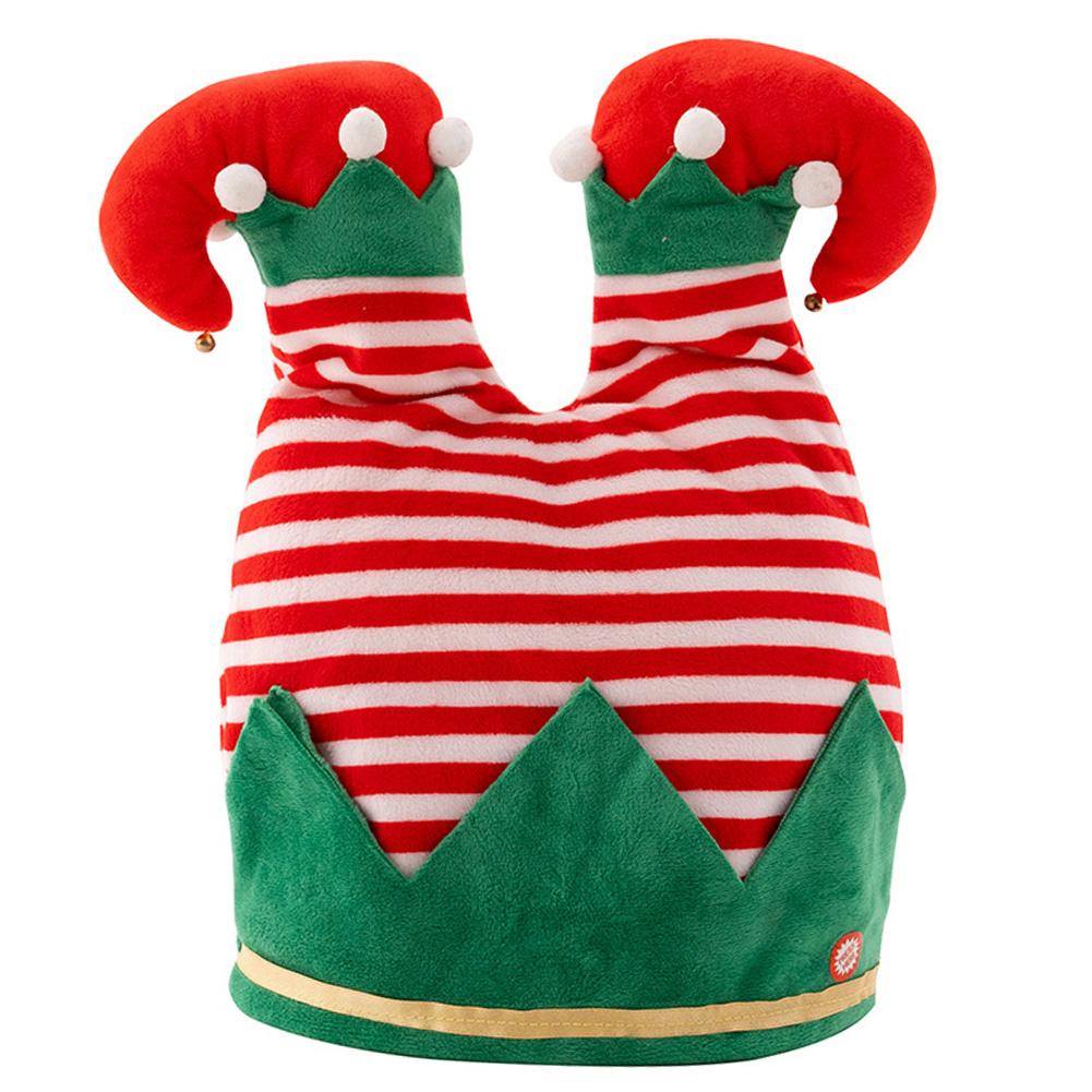 Рождественская шапка, поющая и танцующая, очаровательные штаны Санта-эльфа, шапки для женщин и мужчин, дышащая шапка, карнавальный костюм для вечеринки на открытом воздухе