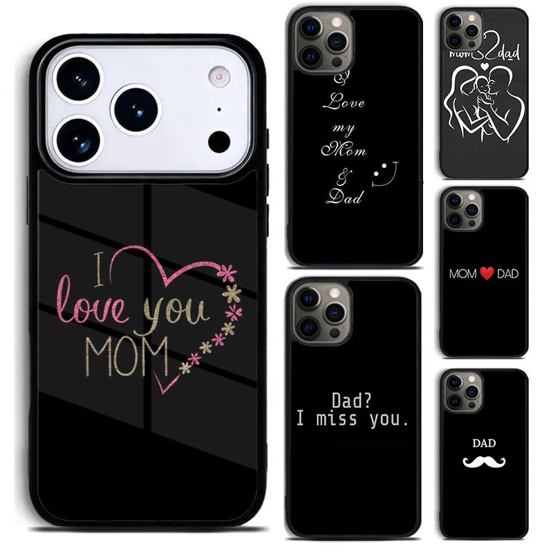 Чехол для телефона 'Мама Папа Малыш Семья' для iPhone 17 16 15 Pro Max Air 14 13 12 11 Plus Ударопрочный Чехол Capa