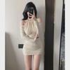 New Autumn/Winter Sexy Off-Shoulder Halter Dress: Nightclub Style, Tight-Fit Hip Skirt for Women.