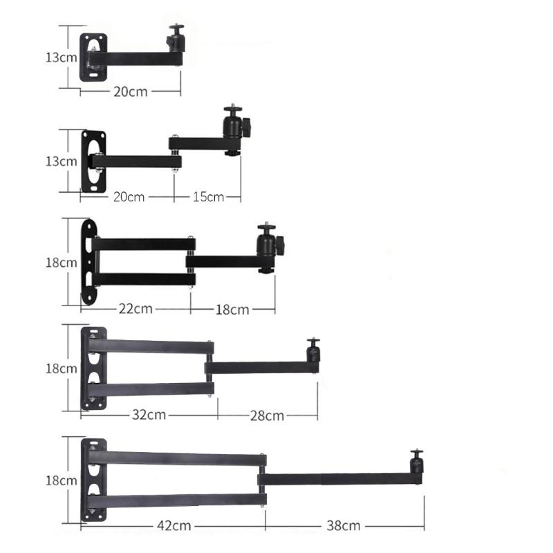 Настенный кронштейн для проектора с грузоподъемностью 5 кг, регулируемый на 360 градусов, поворотный, 1/4 дюйма для домашнего кинотеатра