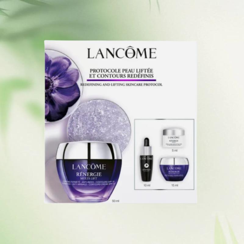 LANCÔME Набор для ухода за кожей с несколькими подтягивающими кремами. Подтягивает, убирает темные круги и уменьшает мелкие морщины. 50 мл + 5 мл + 15 мл + 10 мл