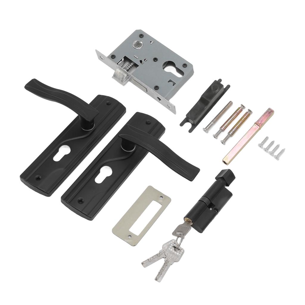 Door Handle Lock Manganese Steel Silent Bearing Universal Door Lever Lock Set with Keys for Home
