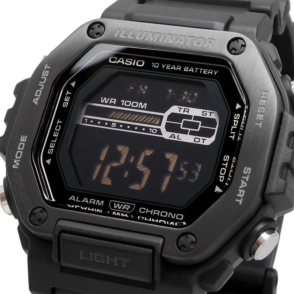 CASIO Стандартные цифровые часы с металлическим циферблатом полностью черные Overseas Модель [Casio] Мужские MWD-110HB-1BV [Товар]