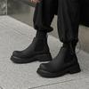 Ботинки Мартин с большой головой Мужские британские высокие челси Толстая подошва Увеличение роста Средняя высота Дымчатые ботинки 3177-J