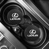 2Pcs Car Carbon Leather Water Cup Pad Anti-noise Coaster Mat For Lexus F SPORT ES RX NX LS UX LM LX GX LC RZ IS CT GS RC HS SC XN0