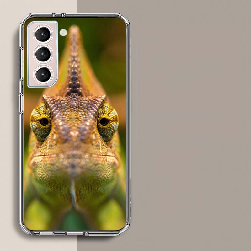 Хамелеон Забавный Дикий Мир Чехол Для Телефона Для Samsung Galaxy S25 Edge S24 S23 FE S21 S20 S10 Plus S22 S26 Ultra Чехол Прозрачные Чехлы TPU