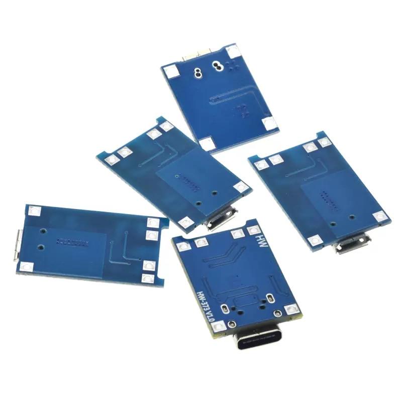 Papan Pengisi Daya Modul Pengisi Daya Baterai Литиевая батарея Type-c/Micro USB 5V 1A 18650 TP4056 с Perlindungan Fungsi Ganda 1A Li-ion