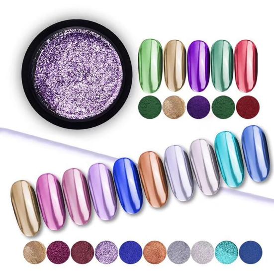 2ml Super Shine Ultra Thin Metallic Mirror Nail Art Powder Manicure Decoration