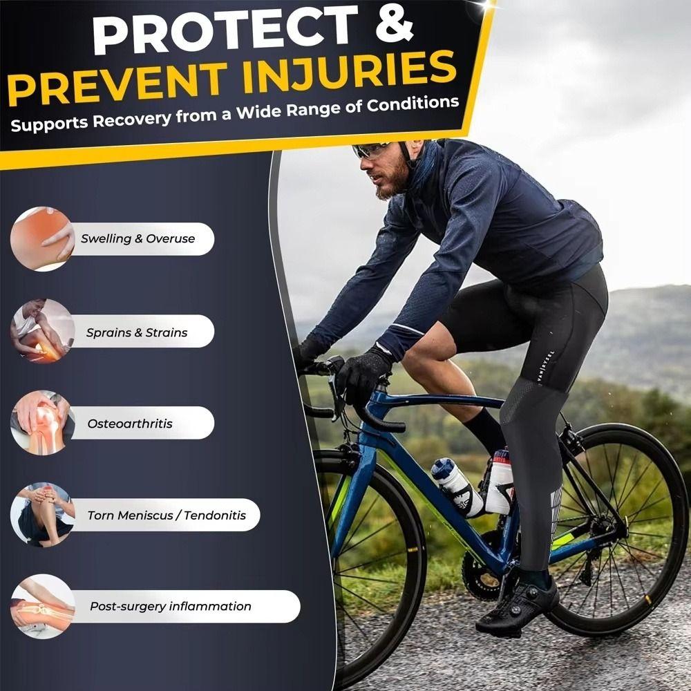 Silicone Strips Long Knee Sleeve Reflective Strip Sports Leg Sleeves Swelling