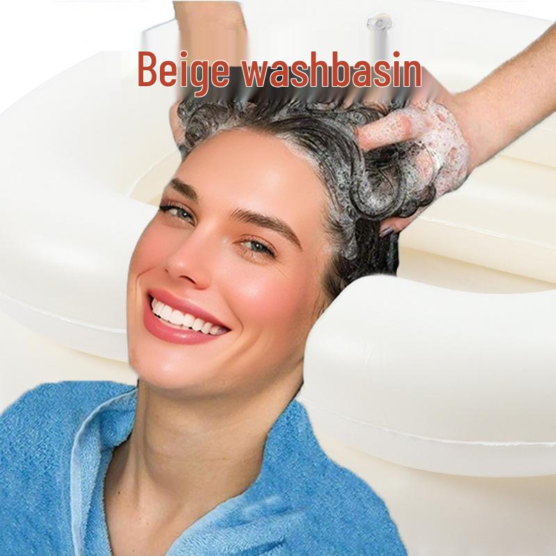 Утолщенная ПВХ надувная раковина для мытья головы со встроенной подушкой для лежачих больных, пожилых людей, беременных женщин и детей