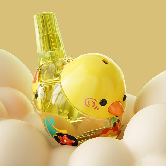 Детский свисток для водяных птиц со шнурком, прозрачный рот, тренировка жизненной емкости мышц, наполняемая водой, детская музыкальная игрушка с мультяшной птицей, подарок для малышей