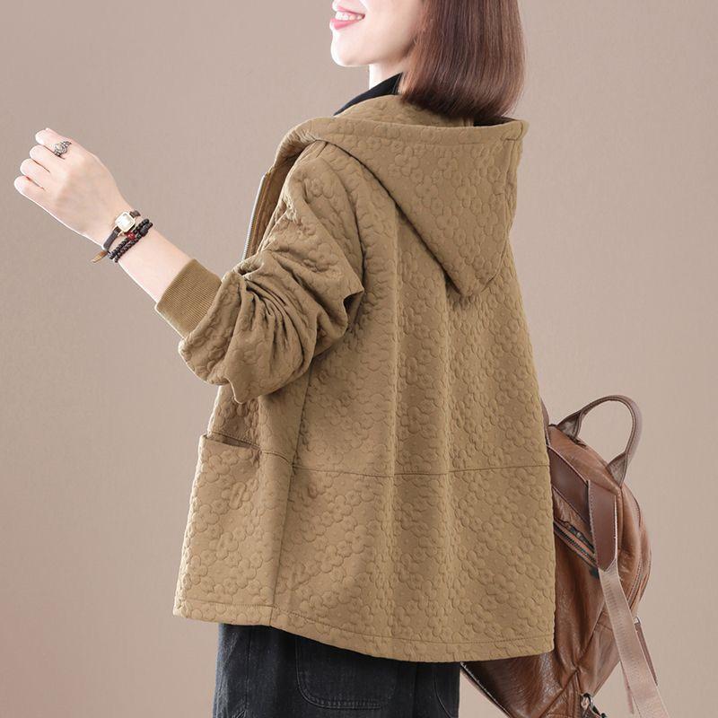 Повседневная новая куртка, модная свободная куртка с капюшоном больших размеров для весны и осени