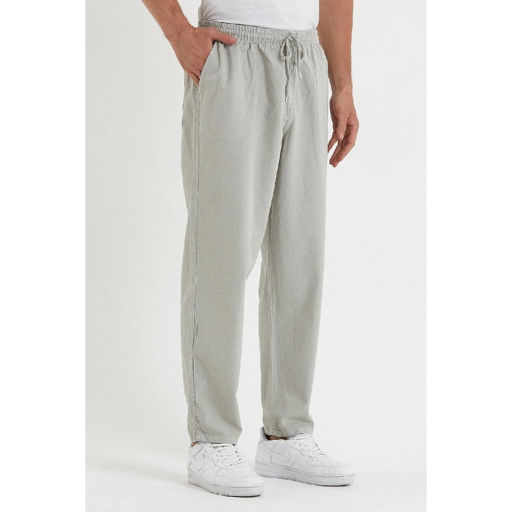 Черные мужские льняные брюки 1480