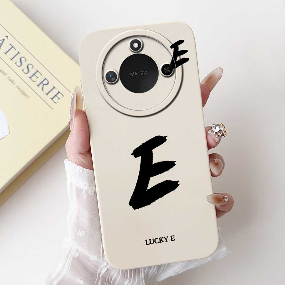 Protective Cases For Huawei Honor X60 5G 6.8"Case Fashion Style Letter A-Z Soft Silicone Cover For Honor x60 X60 BRC-AN00 Bumper