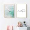 Scandinavian Tropical Decoration Sea Leaf Canvas  Landscape Nordic Style Wall Art Print Nature Painting Decorative Picture
