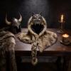 Викингский костюм Плащ с искусственным волчьим мехом и черепом для Хэллоуина Вечеринки Косплея
