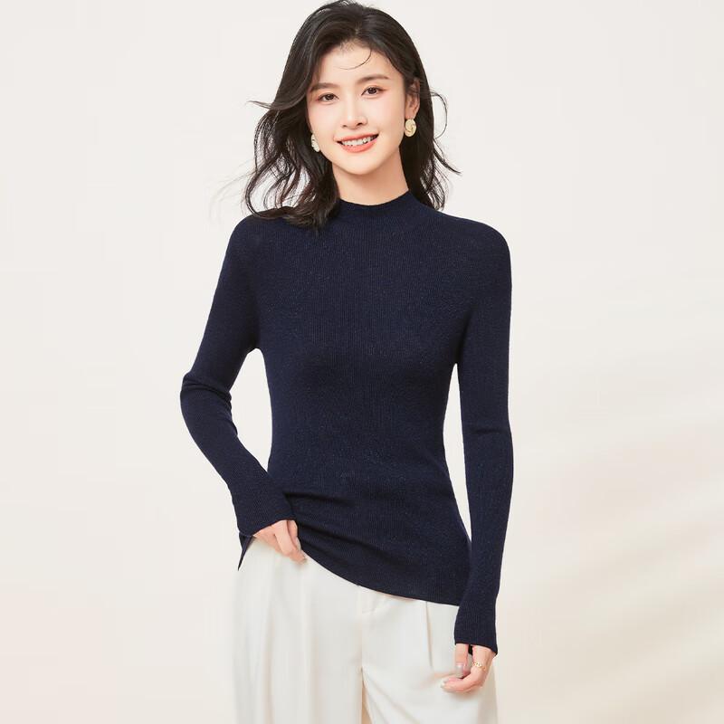 Jinju Women's Semi-High Collar Wool Sweater