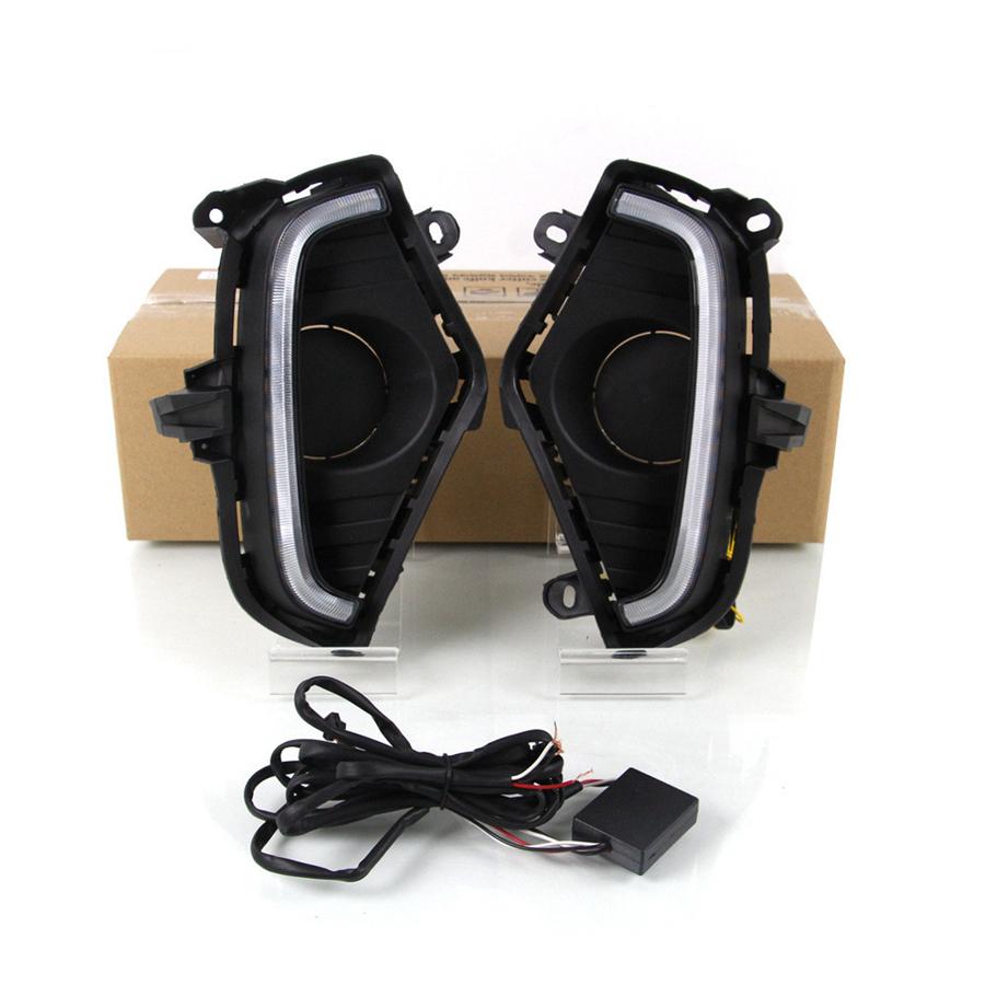 2× DRL Daytime Running Light LED Fog Lamp W/ Turn Signal For RAV4 2019-22 Toyota