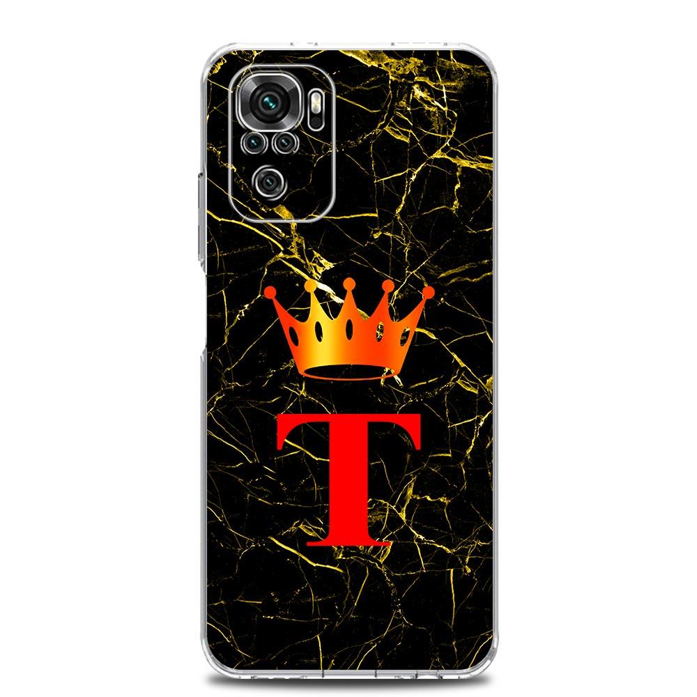 Чехол для телефона для Xiaomi Redmi Note 15 14 13 12 4G 10 11 Pro Plus 5G 14C 13C 12C 10C TPU Чехол Роскошный Мраморный Буква A B Корона