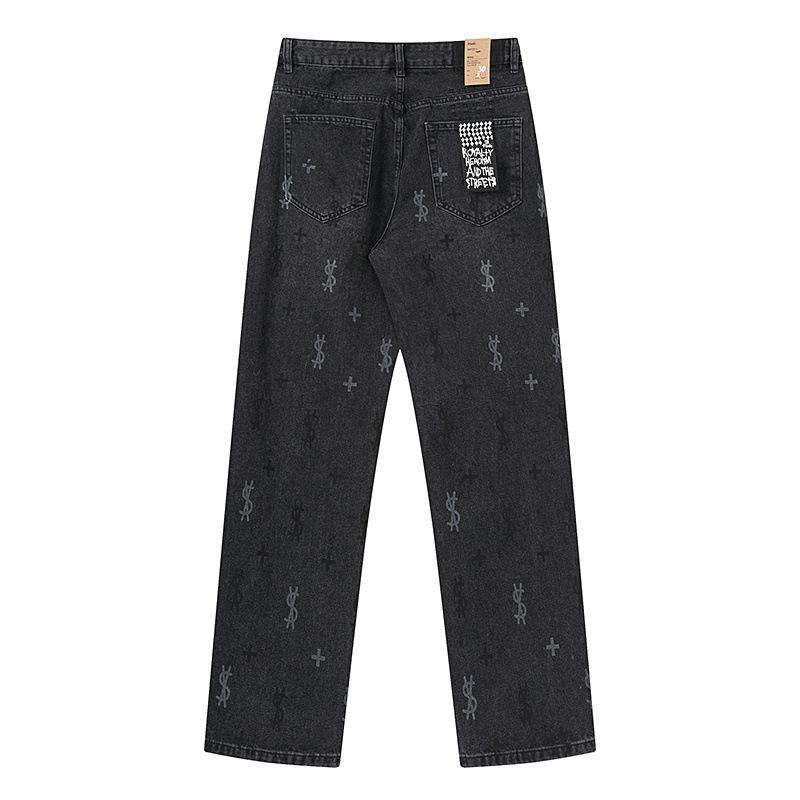 Meichao Retro Vintage Ripped Washed High Street Men And Women Casual Trendy American Wide Leg Loose Jeans