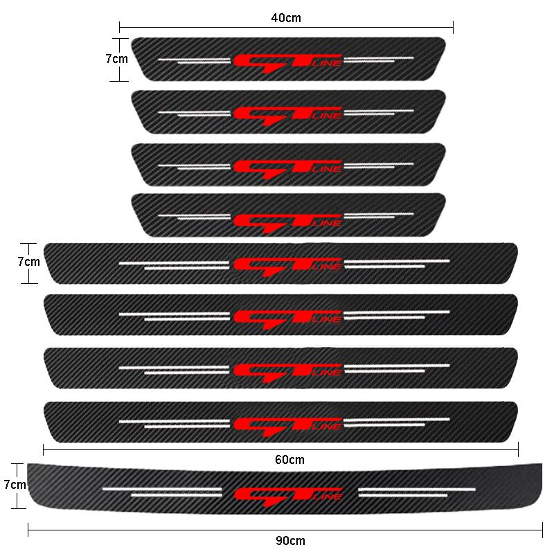 Наклейки на порог автомобиля из углеродного волокна для Sonata Kia GT LINE ELANTRA Sportage Stinger KX5 K3 K4 K5