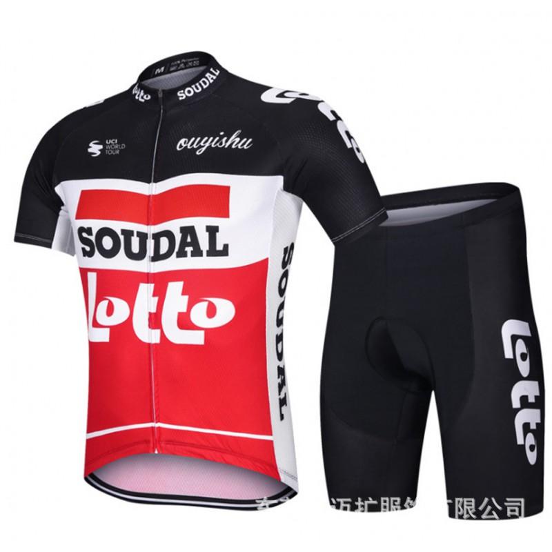 Mens Cycling Jersey Bib Shorts Set Breathable Road Bike Outfit With Gel Pad