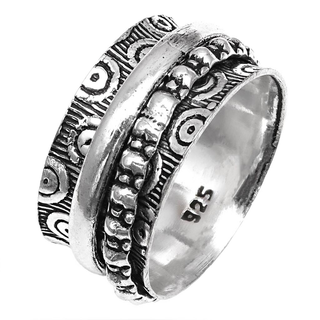 Silver Spinner Ring For Women Four Spinner Ring Fidget Silver Jewelry Ring"10"