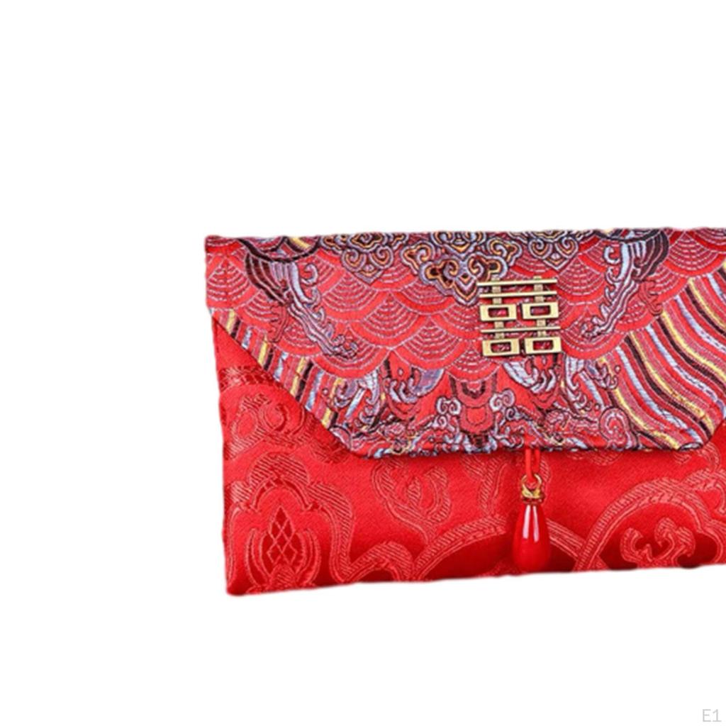 Китайский свадебный красный конверт, сумка для денег, счастливый карман