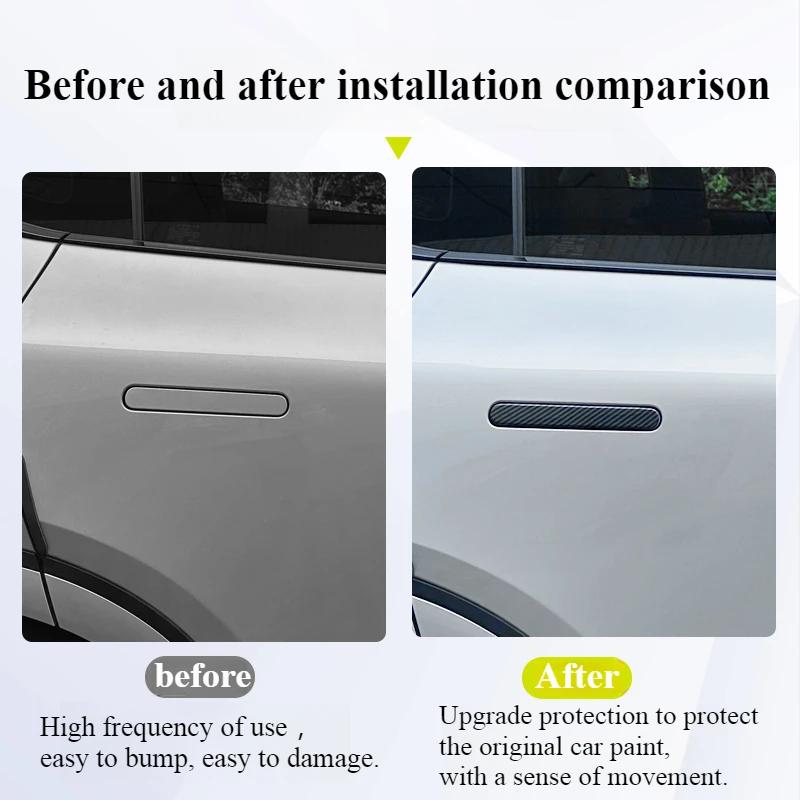 For XPENG G6 Carbon Fiber Door Handle Cover Anti-Scratch Glossy Black Exterior Styling Accessories Custom Fit Upgrade