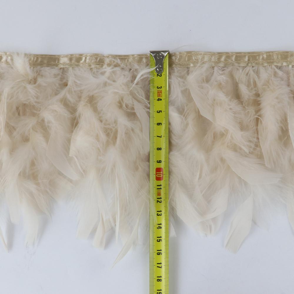 Перья 2 метра Натуральные индюшиные перья Отделка Бахрома Высота 10-15 см Свадебная одежда Украшение платья DIY Лента из перьев Швейные поделки