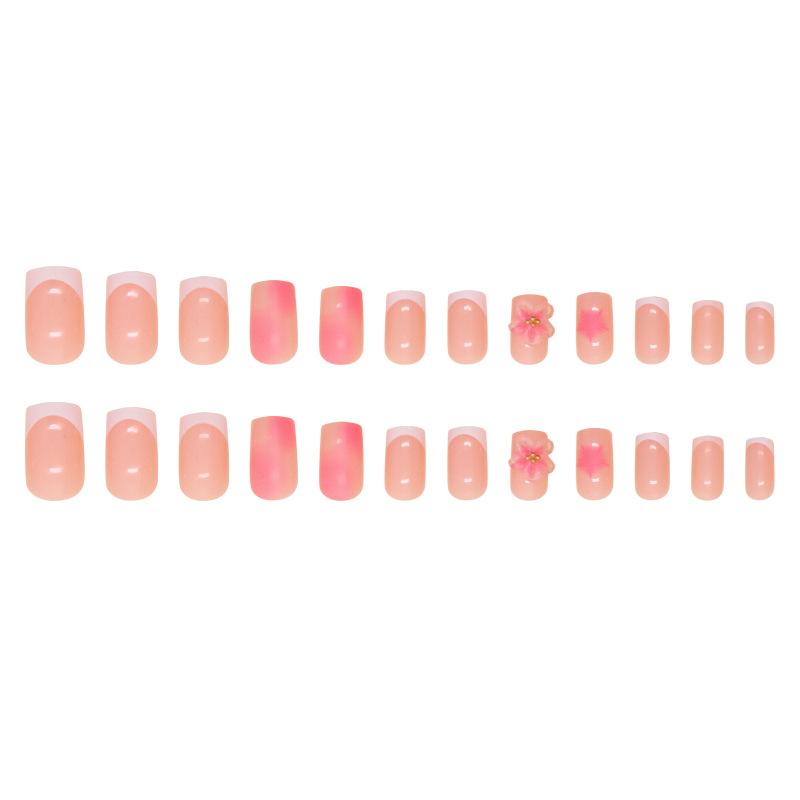Французский маникюр накладка простой съемный ноготь трехмерный цветок ношение ноготь размазывание маникюр часть 24 накладные ногти