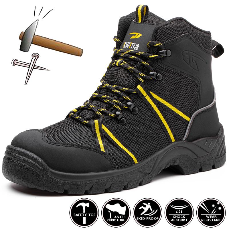Антистатическая защитная обувь, мужские рабочие ботинки, противоударная защитная рабочая обувь, мужские защитные ботинки для походов, строительные ботинки со стальным носком